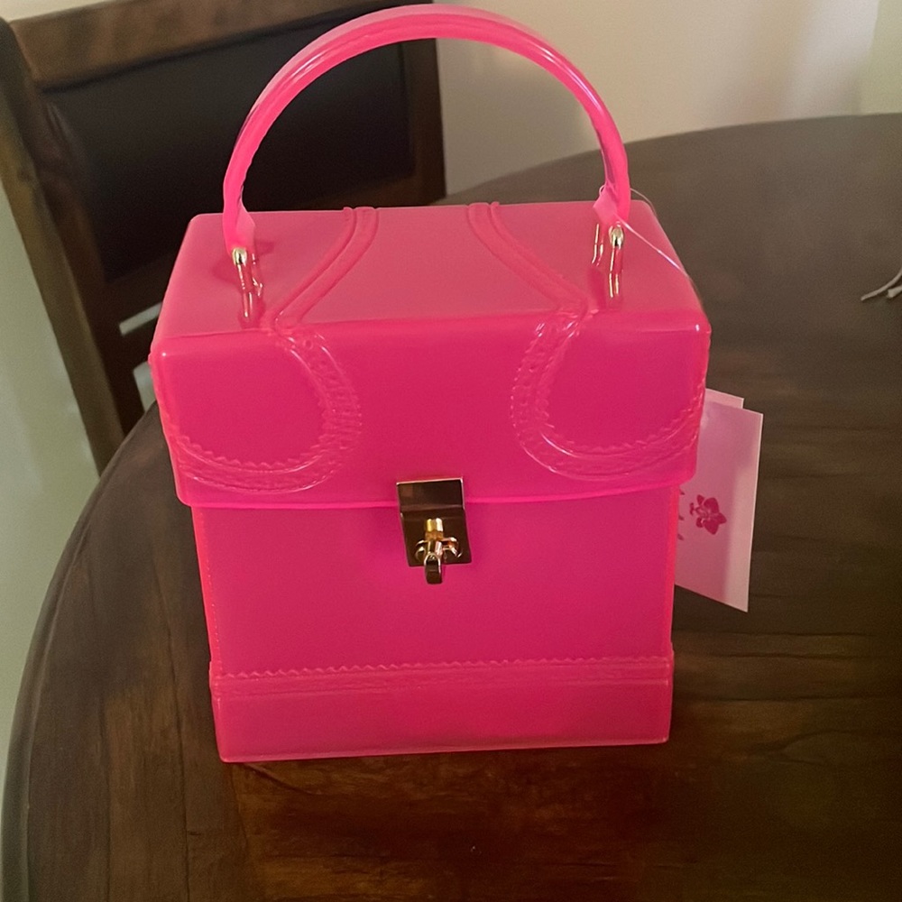 Hot pink clutch purse chain included